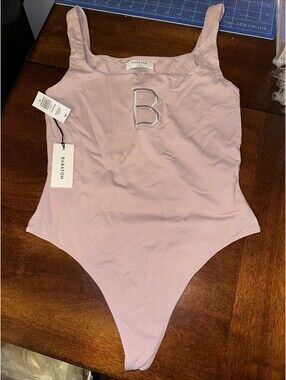 Babaton Branded M Beboe Pink Thong Tank Bodysuit NWT